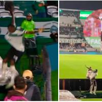 El jugador de Coritiba, Jacy, cayó al túnel celebrando un gol que se anuló. FOTO: Captura de vídeo e Instagram Jacy97