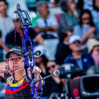 Sara López ganó la medalla de oro en arco compuesto. FOTO getty 