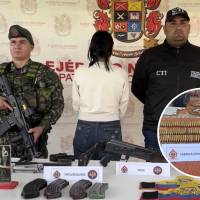 ‘La Mona’, operadora de drones y explosivista de las disidencias, se entregó en Briceño. Foto: @FuerzasMilCol