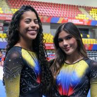 Anny Sánchez y Nicole Castellanos brillaron en el trampolín en gimnasia. Foto: Comité Olímpico Colombiano. 