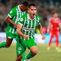 El futbolista Juan Manuel Rengifo suma cinco celebraciones en 23 partidos oficiales disputados con Atlético Nacional. Foto: Manuel Saldarriaga