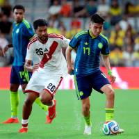 Samuel Velásquez anotó gol de Colombia ante Perú. FOTO: GETTY