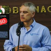 Adelante, el perfil falso donde estarían haciendo las estafas. Atrás, el gobernador Rendón. Foto: Andrés Camilo Suárez Echeverry