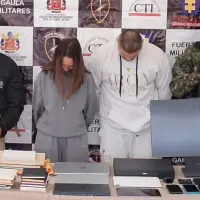 En un operativo conjunto entre el CTI, la Fiscalía y el Ejército fueron capturados la ciudadana rusa Julia Maydankina y su esposo bogotano, Hugo Ernesto Romero Páez. Foto: Cortesía CTI