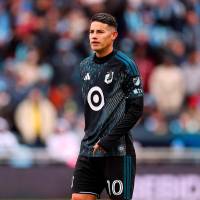 El volante cucuteño James Rodríguez, de 34 años, solo ha jugado 4 partidos en la MLS: en uno de ellos fue titular. Foto: Getty