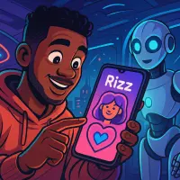 La app RIZZ usa IA para ayudar a redactar mensajes románticos, evitar silencios incómodos y fortalecer vínculos amorosos. FOTO EL COLOMBIANO-creada con IA