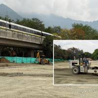 Aspectos del frente de obras donde se desarrolla la pista de Bello. FOTO: Cortesía