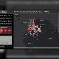 La plataforma ArcGIS integra datos de satélites de la NASA y la NOAA con información territorial para construir mapas de riesgo climático que cruzan amenaza, exposición y vulnerabilidad ante fenómenos como El Niño. FOTO cortesía Esri Colombia