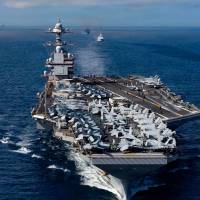 Este es el USS Gerald R. Ford, el portaviones más grande del mundo. Hace parte de la Naval de Estados Unidos. FOTO: Tomada de X @RepCarlos