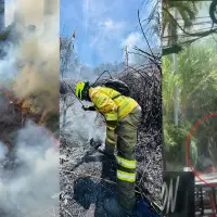Incendio en vía Las Palmas fue provocado, confirmó el alcalde de Medellín, Federico Gutiérrez. Fotos: X @FicoGutierrez - @DAGRDMedellin