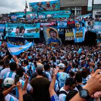 Los aficionados de la Selección Argentina se mostraron alegres en las calles de Buenos Aires viendo el encuentro. Foto: Getty