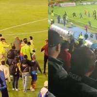 El partido entre Deportivo Pasto vs Deportes Tolima terminó en desmanes provocados por la hinchada local. Fotos: Capturas videos redes sociales 