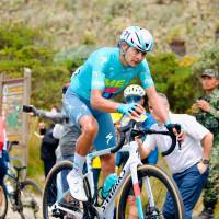 Diego Camargo logró en el Alto del Sifón su victoria en la quinta etapa de la Vuelta a Colombia y el liderato de la clasificación general. FOTO CORTESÍA FEDECICLISMO