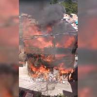 Incendio en Manrique, Medellín. Foto: captura de video