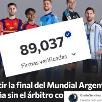 89.000 firmas y contando, la campaña creada en Change.org por una aficionada busca otra final contra España. Foto: captura de pantalla Change.org