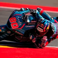 El colombiano David Alonso en acción en el Gran Premio de Aragón. Este fin de semana buscará un nuevo podio en Moto2. FOTO TOMADA X@AsparTeam