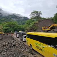Paso por el sector de Godó, en la autopista que lleva al Urabá antioqueño. FOTO: imagen tomada de redes.