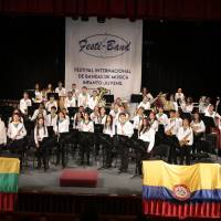 Banda Sinfónica de la Institución Educativa Isolda Echavarría de Itagüí, durante su presentación en República Dominicana. FOTO: Cortesía.