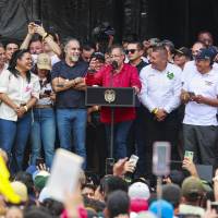 Marcha del 1° de Mayo con la visita del Presidente Gustavo Petro a Medellín. Foto: Manuel Saldarriaga Quintero.