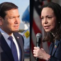 Marco Rubio habló de los bloqueos que ha enfrentado Machado para entrar a Venezuela. Dijo que EE. UU. no ha estado relacionado con ellos. Foto: Redes sociales/AFP.