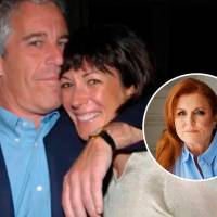 Jeffrey Epstein junto a su pareja y cómplice, Ghislaine Maxwell. En la otra imagen la exduquesa de York, Sarah Ferguson. FOTOS: Getty y tomada de Instagram @sarahferguson15