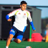 Juan Manuel Rengifo en los entrenamientos de la selección. FOTO: Instagram titi_1002