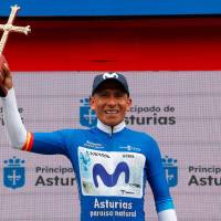 El ciclista colombiano Nairo Quintana consiguió su tercer título en la Vuelta a Asturias. Foto: tomada del x de @Movistar_Team