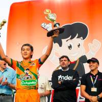 Camilo Falcao Botello, goleador del Babyfútbol, elegido el mejor jugador del torneo y campeón con Arauca. FOTO Cortesía los paisitas