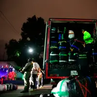 El camión confiscado había sido reportado como robado. Recorrió una ruta entre Corinto, Cauca, y Girardota. FOTO: CORTESÍA POLICÍA NACIONAL