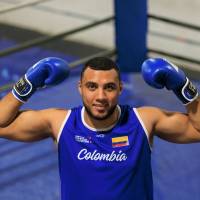 El antioqueño Juan Pablo Patiño, de regreso a casa, orgulloso de su triunfo en Centroamericanos. FOTO CAMILO SUÁREZ
