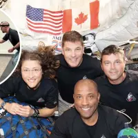 Astronautas de Artemis II: Reid Wiseman, Christina Koch, Victor Glover y Jeremy Hansen durante su misión. Foto: NASA