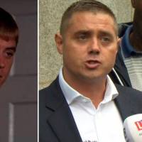 Izquierda: el actor en su participación enLondon’s Burning. Derecha: Alford en rueda de prensa. Fotos: Tomadas de Video.