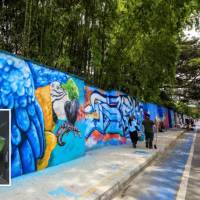 Adelante, uno de los pumas que ahora pasará al Parque de la Conservación. Atrás, fachada del espacio. Foto: Andrés Camilo Suárez Echeverry