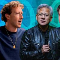 Seis grandes empresas tecnológicas están apostando US$664.000 millones por ser dueñas de la inteligencia artificial. En la foto: Mark Zuckerberg, director ejecutivo de Meta; Jensen Huang, CEO de Nvidia; y Sam Altman, director ejecutivo de OpenAI.