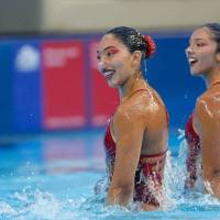 Las antioqueñas Luisa Botero y Mabel Tobón lograron la medalla de plata en el dúo femenino en la prueba técnica de la competencia que se desarrolla en Santiago de Chile. FOTO PANAM SPORT