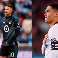 James Rodríguez fue uno de los fichajes clave del Minnesota United para 2026, pero no ha jugado mucho. Juanfer Quintero es referente en River Plate. Foto: Getty y @RiverPlate