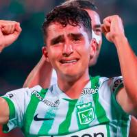 El futbolista Juan Manuel Rengifo (en la foto celebra su primer gol como profesional con Nacional), es una de las figuras del cuadro verde de Antioquia. Foto: Manuel Saldarriaga