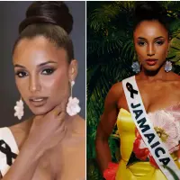 La representante de Jamaica en Miss Universo 2025, Gabrielle Henry, sufrió una grave caída en medio de un evento del concurso. FOTO: Captura video de redes sociales y @MissUniverse 