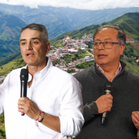 El gobernador Andrés Julián Rendón cuestionó al presidente Gustavo Petro por el accionar del gobierno frente a las disidencias y denunció que a Valdivia ya han llegado 200 desplazados. FOTOS: El Colombiano