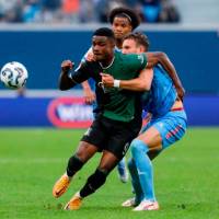 El delantero colombiano Jhon Córdoba volvió a marcar con el Krasnodar en Rusia y es uno de los posibles convocados por Néstor Lorenzo para los duelos de marzo ante Croacia y Francia. FOTO GETTY 