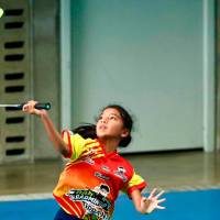 La pequeña Danna Isabella Núñez, una deportista venezolana que se roba las miradas en el badminton del Festival de Festivales. FOTOS CORTESÍA 