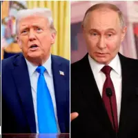 Los presidentes de Ucrania, Volodimir Zelenski; Estados Unidos, Donald Trump; y Rusia, Vladimir Putin. FOTOS: Getty y AFP
