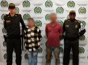 El hombre y la mujer capturados son la madre y el padrastro de la menor de edad, según las autoridades. FOTO Cortesía Departamento de Policía Antioquia