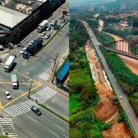En estos puntos se están haciendo las intervenciones de los puentes de Fábricas Unidas (izq.) y La Seca (der.). FOTOS: CAMILO SUÁREZ Y CORTESÍA