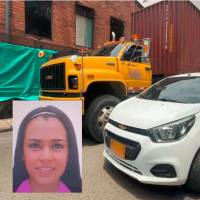 Estos fueron los dos vehículos inmovilizados recientemente en Medellín, luego de fugarse de accidentes de tránsito. El camión estuvo implicado en el hecho en el que murió Juliana Andrea Jaramillo Díaz (detalle), de 28 años. FOTOS: CORTESÍA