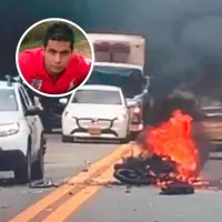 Así quedaron las motos tras el choque de frente de ambos vehículos en la variante a Palmas, en la vereda Yarumal, de Rionegro. Uno de ellos estaría haciendo piques ilegales, de acuerdo con las autoridades. Juan Esteban Orozco Peláez (detalle), de 39 años, fue una de las víctimas. FOTO CORTESÍA