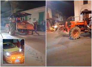 El hombre chocó un taxi que estaba en el sitio y fue posteriormente capturado. FOTOS Captura de video 