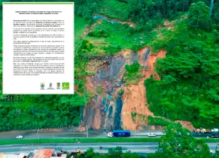 Las alcaldías de Sabaneta, Caldas y La Estrella hacen el pedido urgente a la ANI y Covipacífico para que hagan obras urgentes de mitigación en la Variante. FOTO EL COLOMBIANO