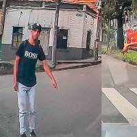 Ciudadanos que transitaban por el barrio Caicedo, de Medellín, denunciaron la modalidad en la que personas hacen falsas alertas de llantas chuzadas. FOTO CAPTURA DE VIDEO