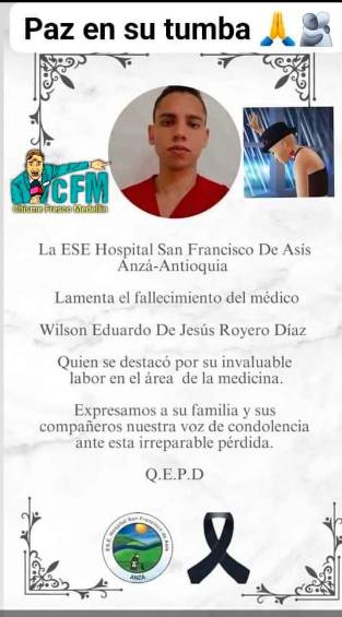 Médico que habría sido apuñalado por su expareja en Anzá, Antioquia, alcanzó a llamar a su madre antes de morir